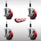 Service Caster 4'' SS Red Poly Swivel 7/8'' Expanding Stem Caster Set with Brake, 4PK SCC-SSEX20S414-PPUB-RED-TLB-78-4 - alternate 2